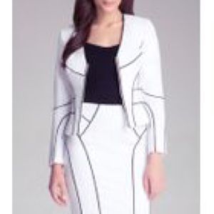 Bebe white with black lining suit